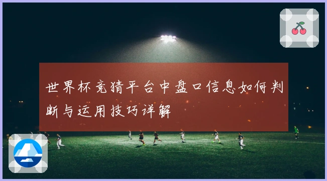 世界杯竞猜平台中盘口信息如何判断与运用技巧详解